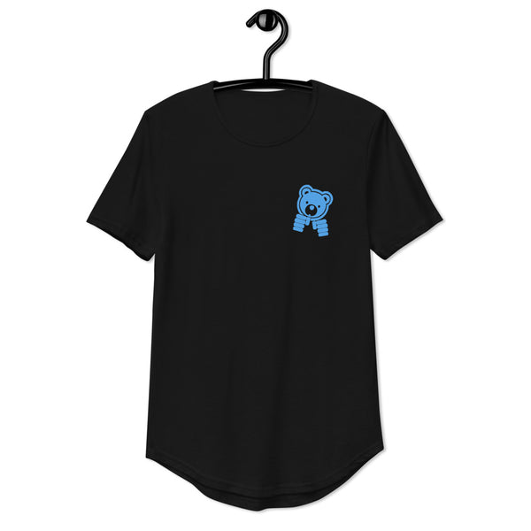 130 - NUCKLE UP Boxing Bear - Men's Curved Hem T-Shirt